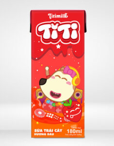 Sữa trái cây Hương dâu Titimilk 180 ml